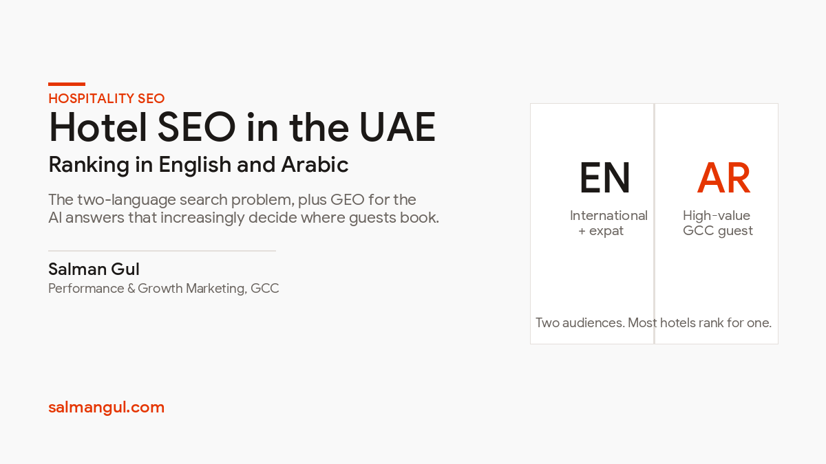 Hotel SEO in the UAE, ranking in English and Arabic
