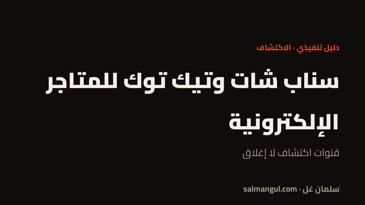 سناب شات وتيك توك للمتاجر الإلكترونية