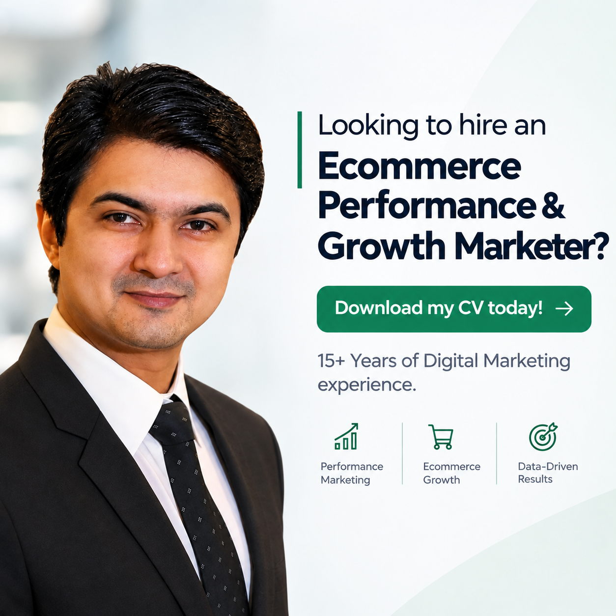 Looking to hire an ecommerce, performance and growth marketer? Download my CV